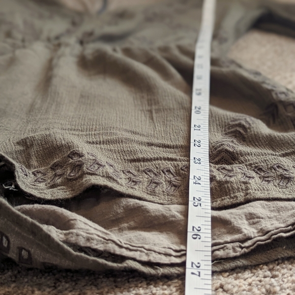 Olive Green Embroidered Romper - Picture 9 of 10